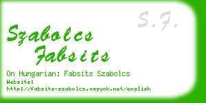 szabolcs fabsits business card